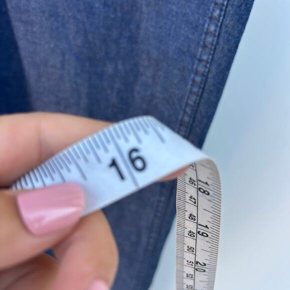 Alex Mill Indigo The Standard Jumpsuit Button Cropped Denim Blue Jean Small - Picture 11 of 11